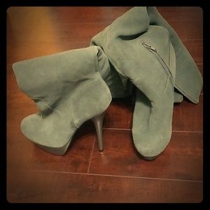 Grey Suade Stiletto boots